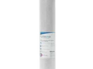 FILTRO CARTUCHO DE CARBÓN ACTIVADO BLOCK (CTO) MARCA PURIKOR CON DIMENSIONES DE 2.5" X 20" PARA FILTRADO DE 5 MICRAS
