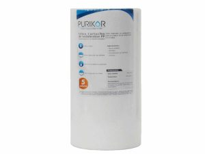 FILTRO CARTUCHO DE POLIPROPILENO TERMOFUSIONADO MARCA PURIKOR CON DIMENSIONES DE 4.5" X 10" PARA FILTRADO DE 5 MICRAS